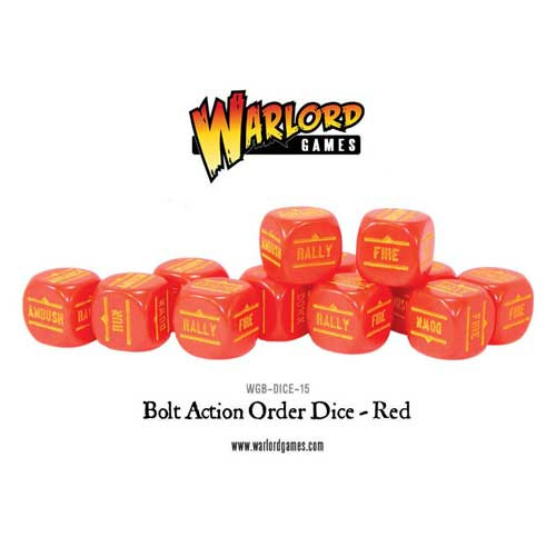 Bolt Action Order Dice - Red (12)